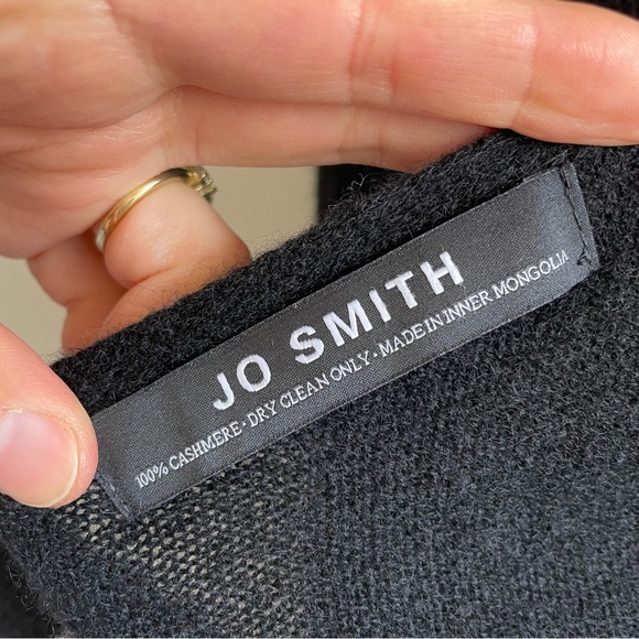 Jo Smith Mongolia Cashmere scarf wrap shawl solid black knit quiet luxury large - Picture 5 of 8